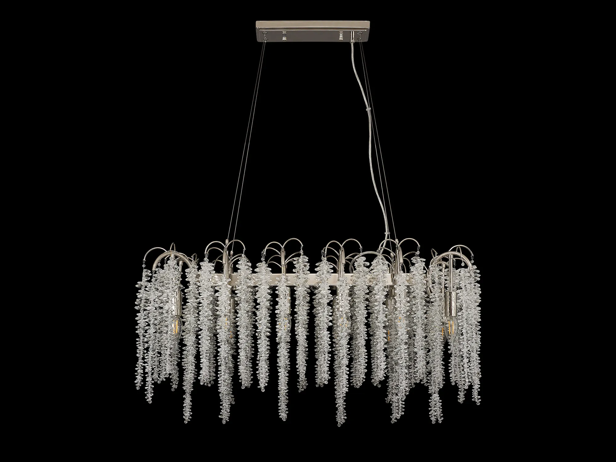 Wisteria Oval Pendant 12 Light Polished Nickel IL32884  Diyas Wisteria Polished Nickel